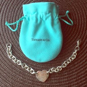 Authentic Tiffany Heart Charm Bracelet